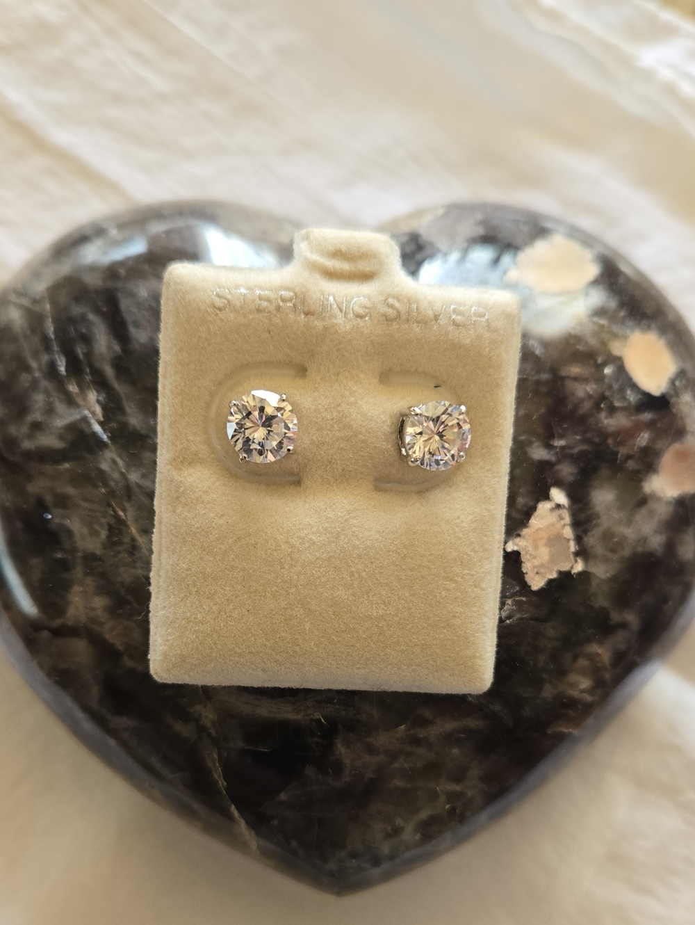 Sterling Silver Clear CZ Stud Earrings - Classic Sparkle